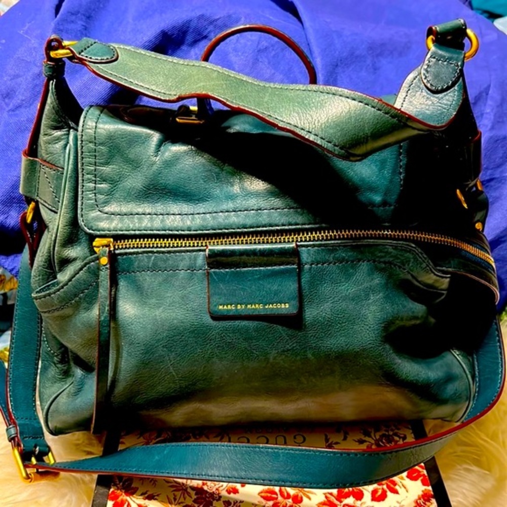 Marc by Marc Jacobs Quintessential Hunter Green Moto Satchel